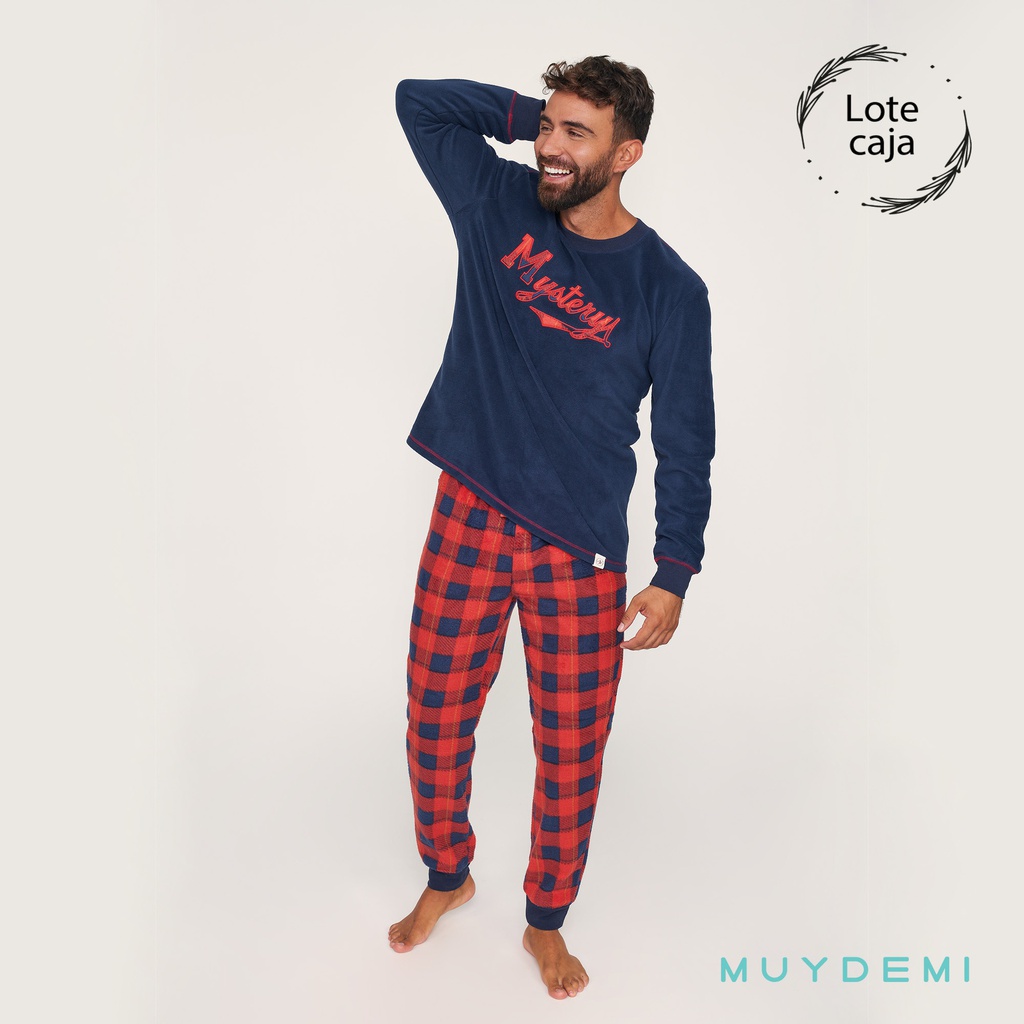 LOTE CAJA PIJAMA INVIERNO HOMBRE (1-S, 4-M, 4-L, 4-XL, 1-XXL)