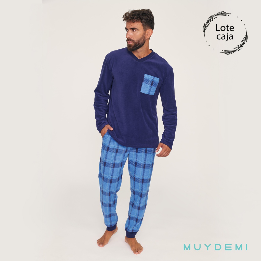 LOTE CAJA PIJAMA INVIERNO HOMBRE (1-S, 4-M, 4-L, 4-XL, 1-XXL)