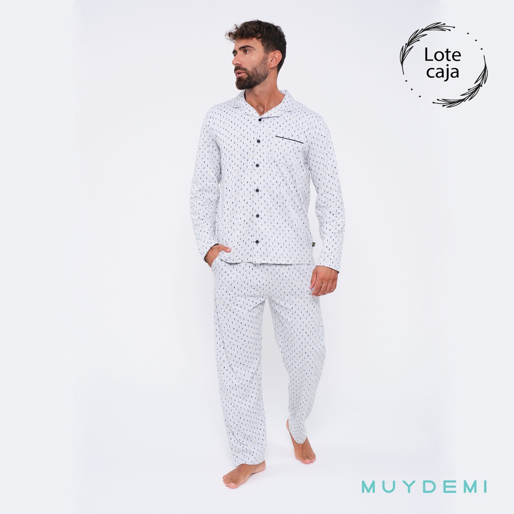 LOTE CAJA PIJAMA INVIERNO HOMBRE (1-S, 4-M, 4-L, 4-XL, 1-2XL)(390055)