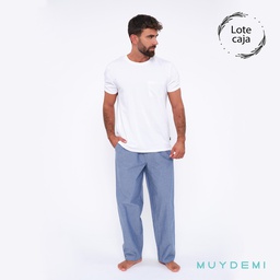 593162 LOTE CAJA PIJAMA INVIERNO HOMBRE (1-S, 4-M, 4-L, 4-XL, 1-2XL)(390162)